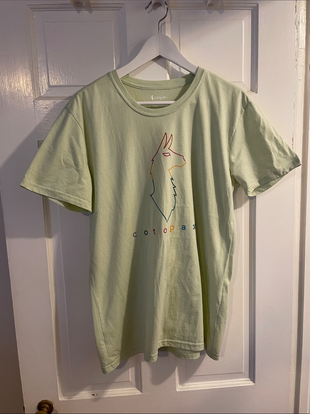 Cotopaxi Light Lime Llama Outline Tee, Size L